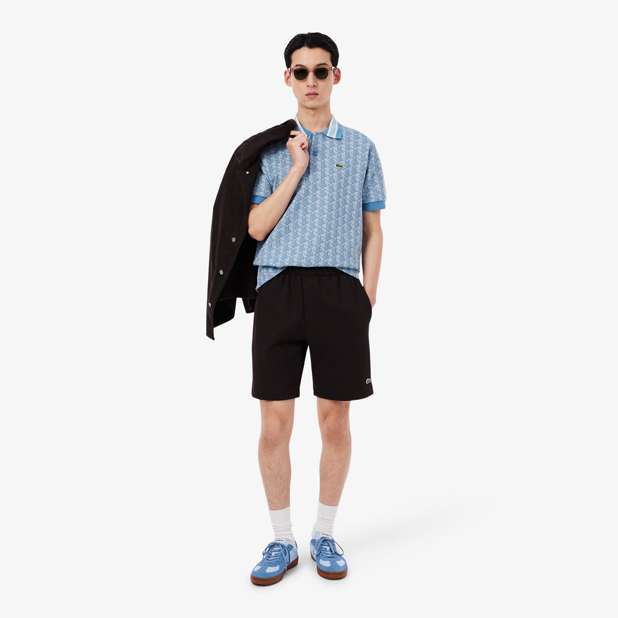 LACOSTE RIBBED COLLAR SHIRT CROISSANT