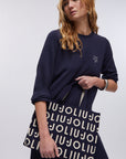 LIU JO L TOTE KNITTED LOGO BLUE SKY