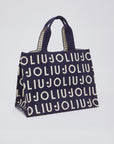 LIU JO L TOTE KNITTED LOGO BLUE SKY