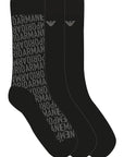 EMPORIO ARMANI SOCKS SET BLACK WRITTEN/BLK/BL