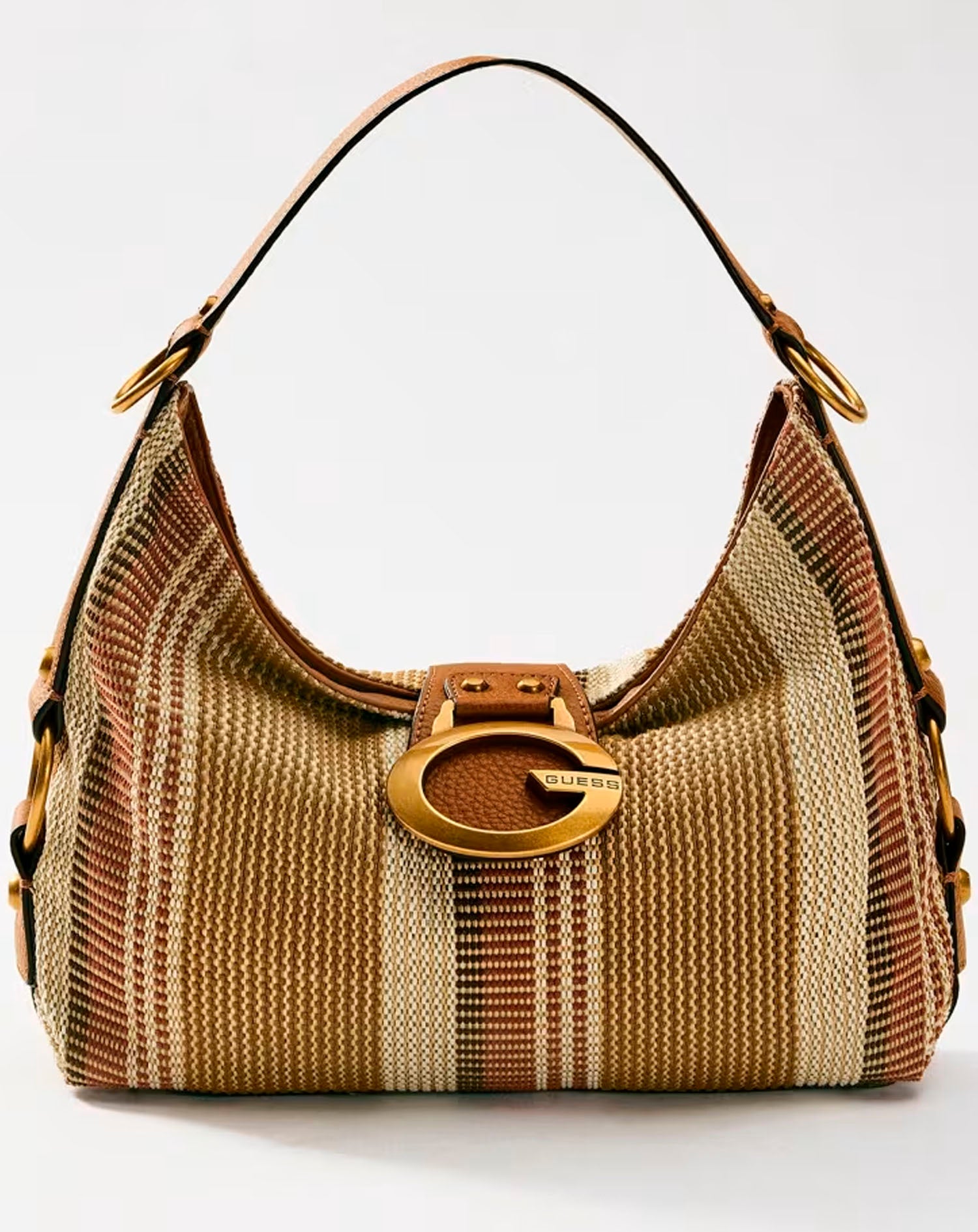 GUESS CAMDEN SHOULDER BAG CAMEL GREY MULTI