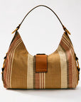 GUESS CAMDEN SHOULDER BAG CAMEL GREY MULTI