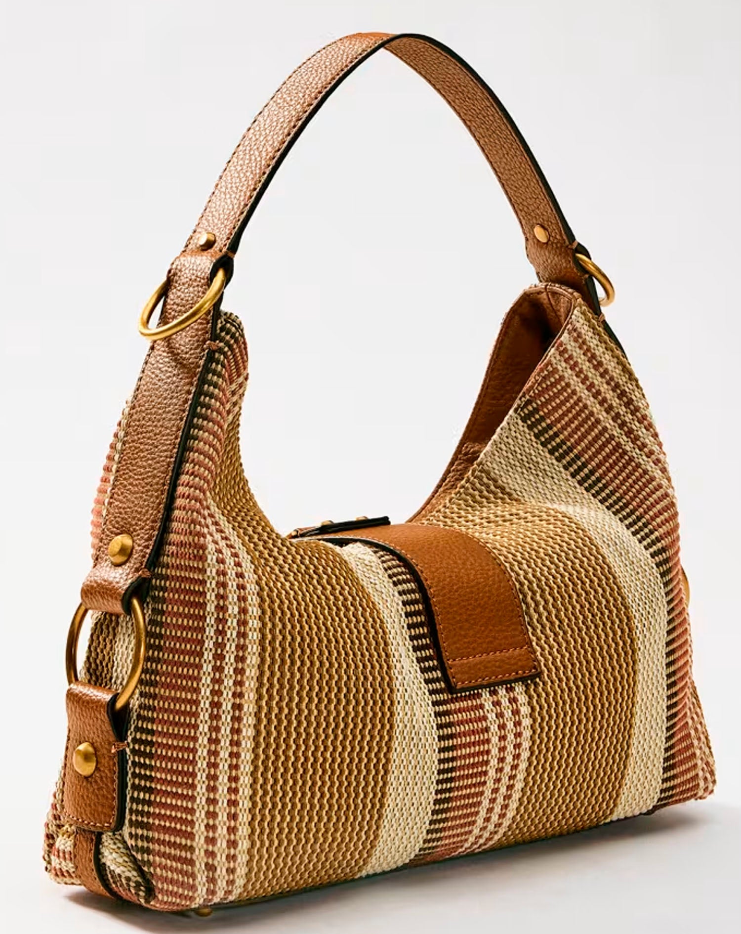 GUESS CAMDEN SHOULDER BAG CAMEL GREY MULTI