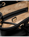 GUESS THEODORA DRAWSTRING BUCKET BLACK