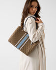 GUESS NOELLE II TOTE LATTE LOGO/LIGHT BLU