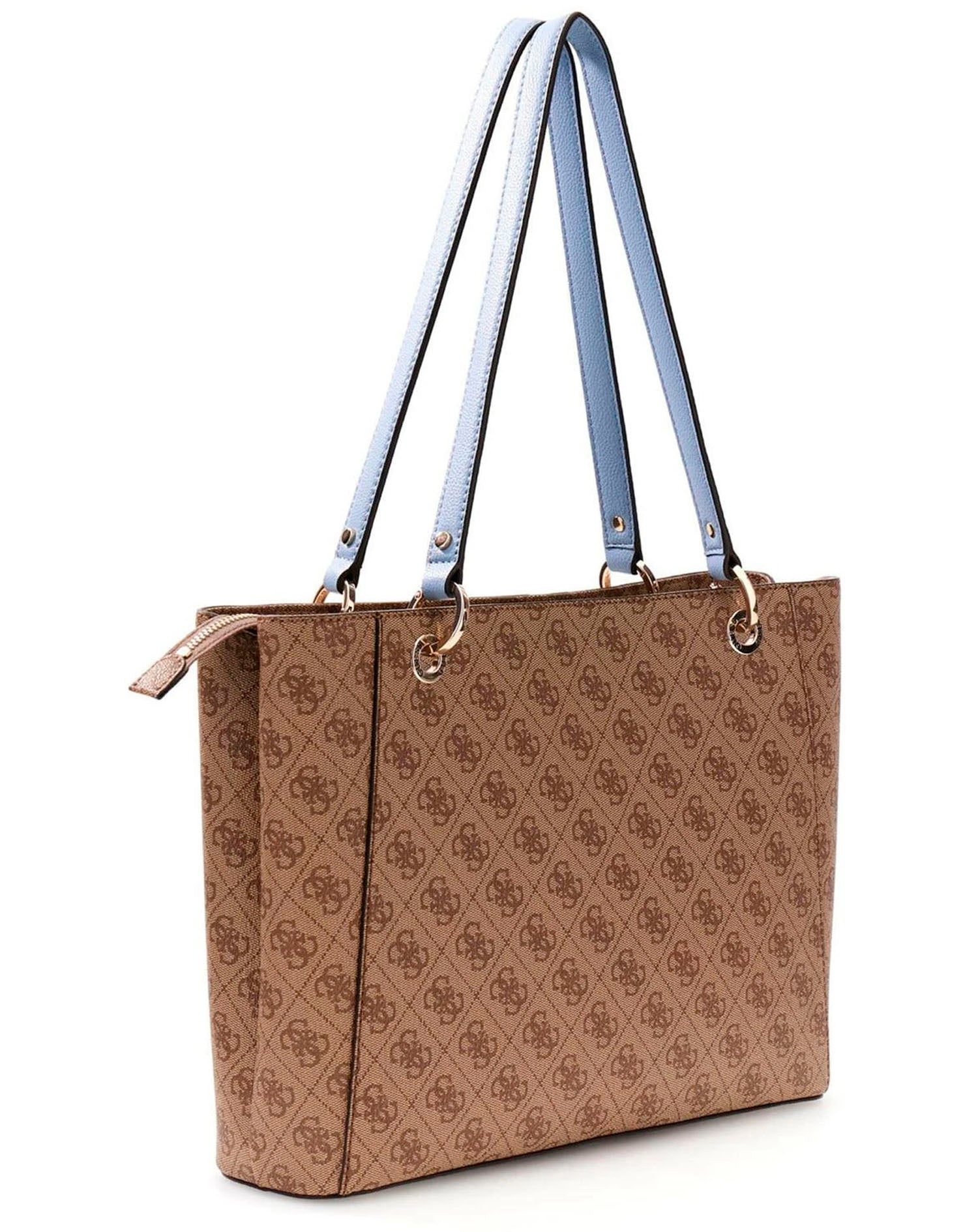 GUESS NOELLE II TOTE LATTE LOGO/LIGHT BLU