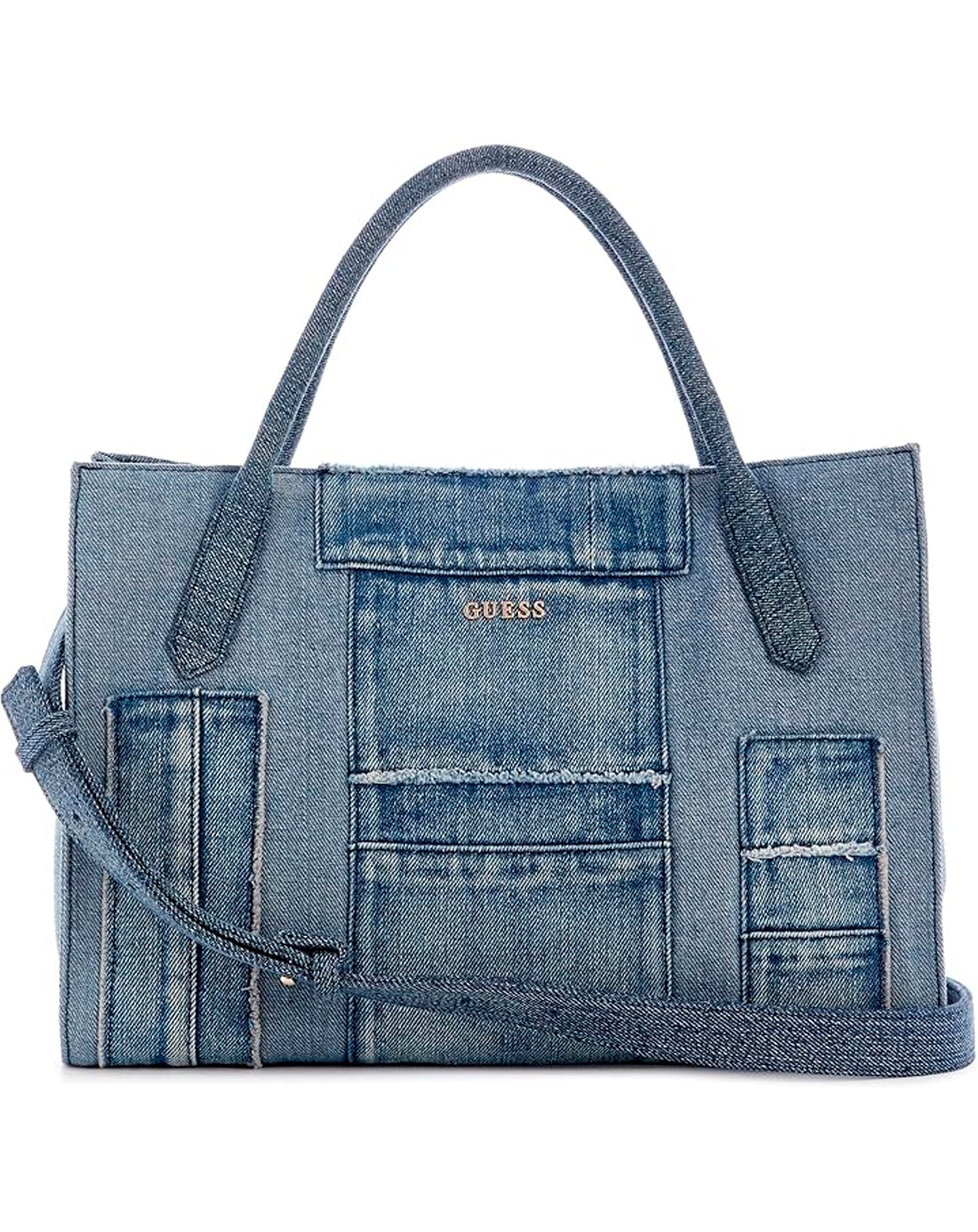 GUESS CAMDEN SHOULDER BAG DENIM MULTI