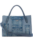 GUESS CAMDEN SHOULDER BAG DENIM MULTI