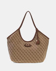 GUESS SAMANTHA GIRLFRIEND TOTE LATTE LOGO BROWN