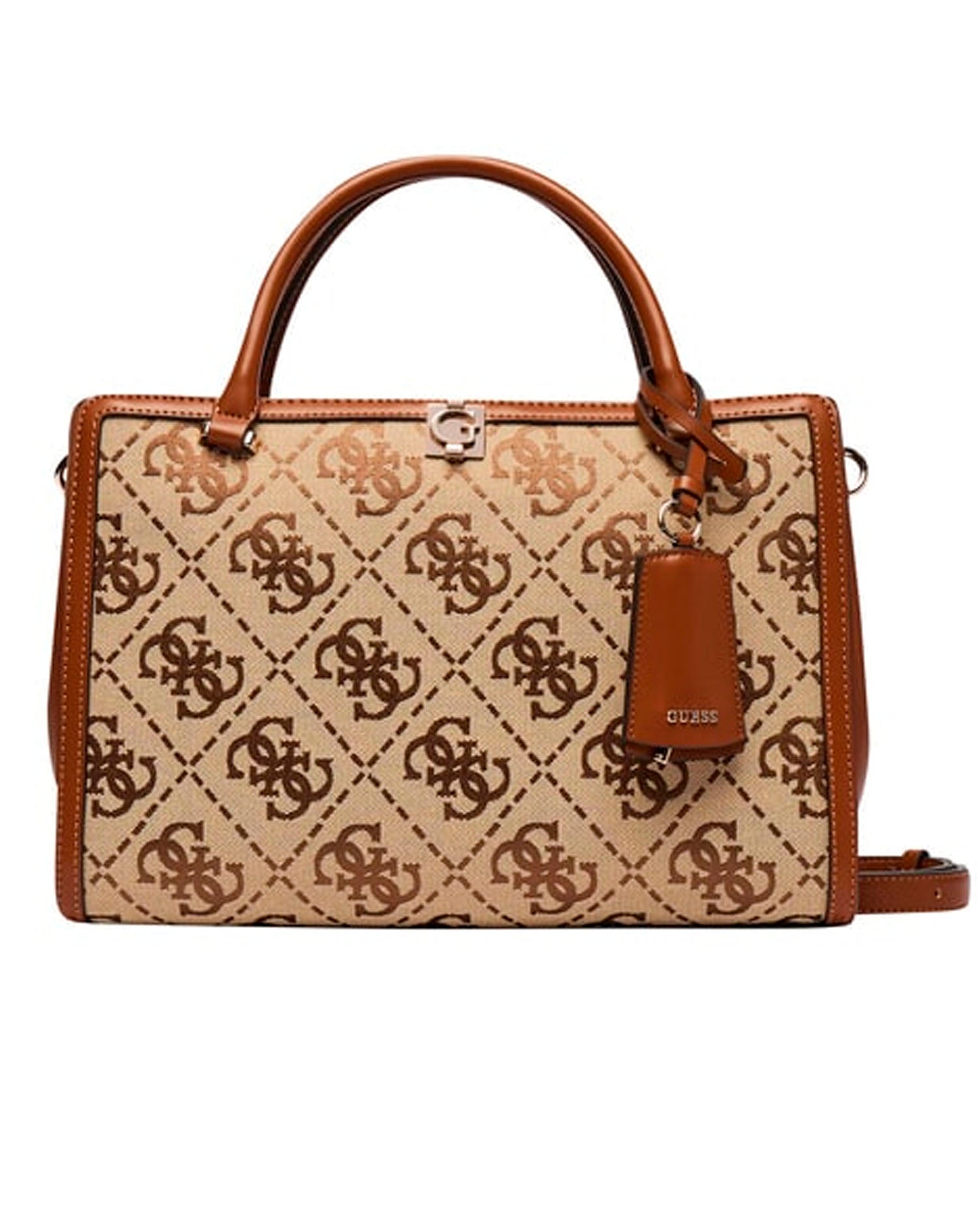 GUESS AUDREY LOGO GIRLFRIEND SATCHEL LATTE LOGO