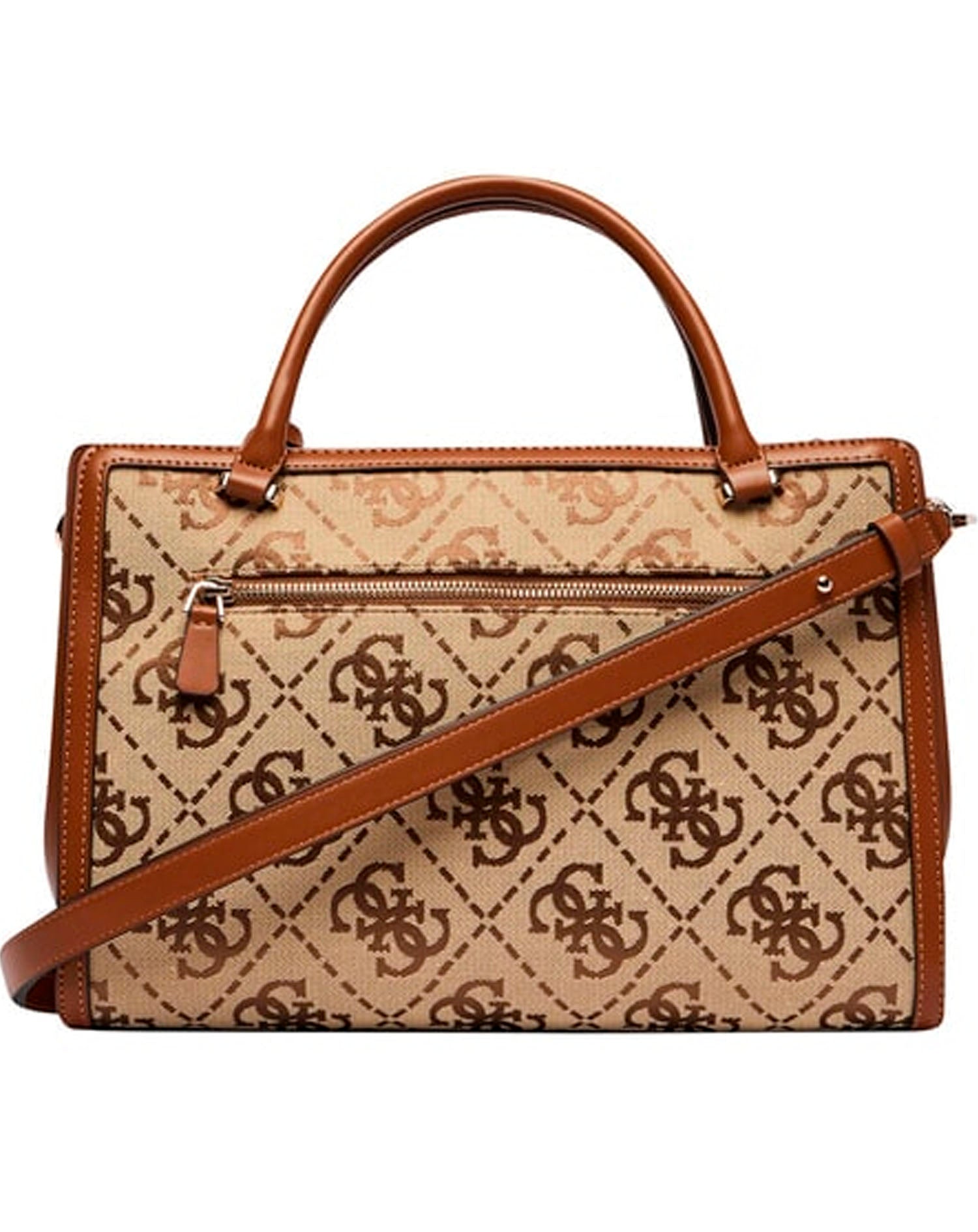 GUESS AUDREY LOGO GIRLFRIEND SATCHEL LATTE LOGO