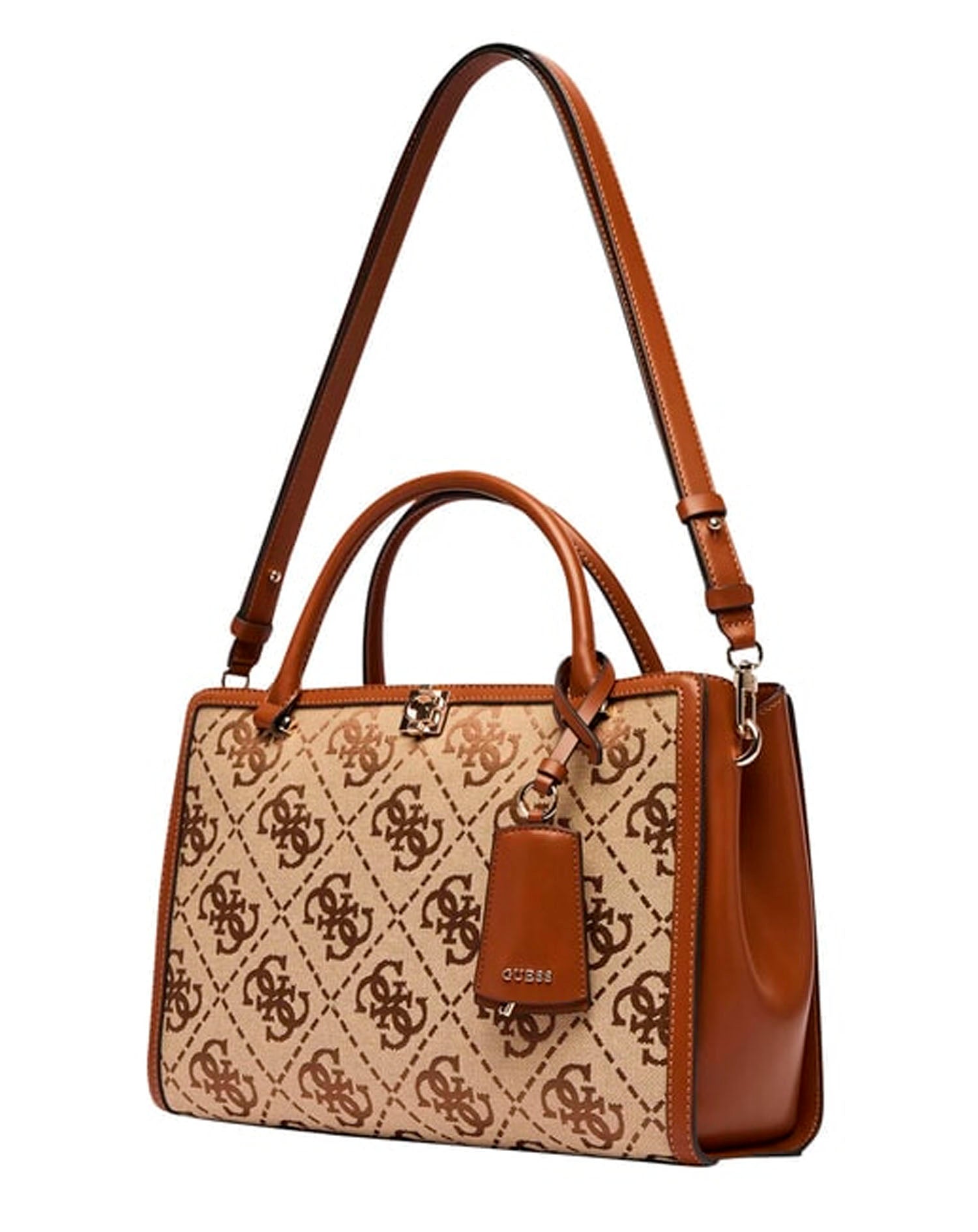 GUESS AUDREY LOGO GIRLFRIEND SATCHEL LATTE LOGO