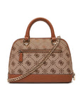 GUESS NEDA DOME SATCHEL LATTE LOGO