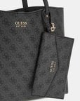 GUESS N BRENTON TOP ZIP TOTE COAL LOGO