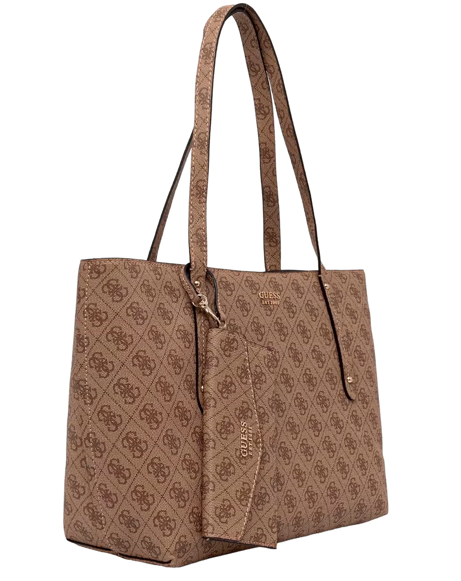 GUESS BRENTON TOP ZIP TOTE LATE LOGO