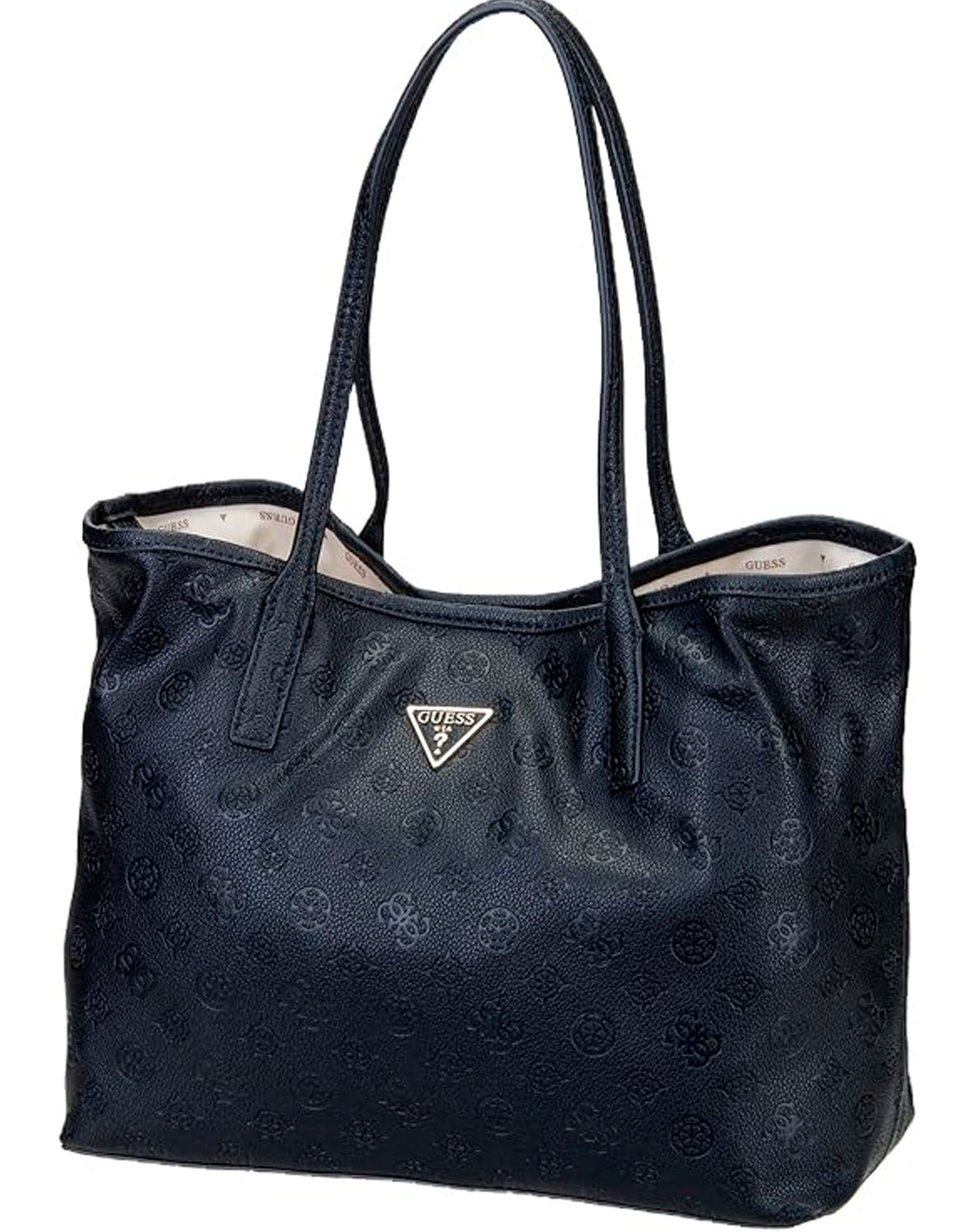 GUESS VICTTORIA 2 IN 1 TOTE BLACK LOGO