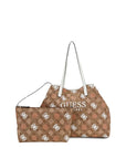 GUESS VIKKY II LARGE TOTE LATTE LOGO MULTI