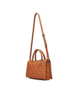 GUESS ADELASIA MULTI COMP SATCHEL CARAMEL