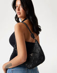 GUESS ADELASIA TOP ZIP SHOULDER BAG BLACK