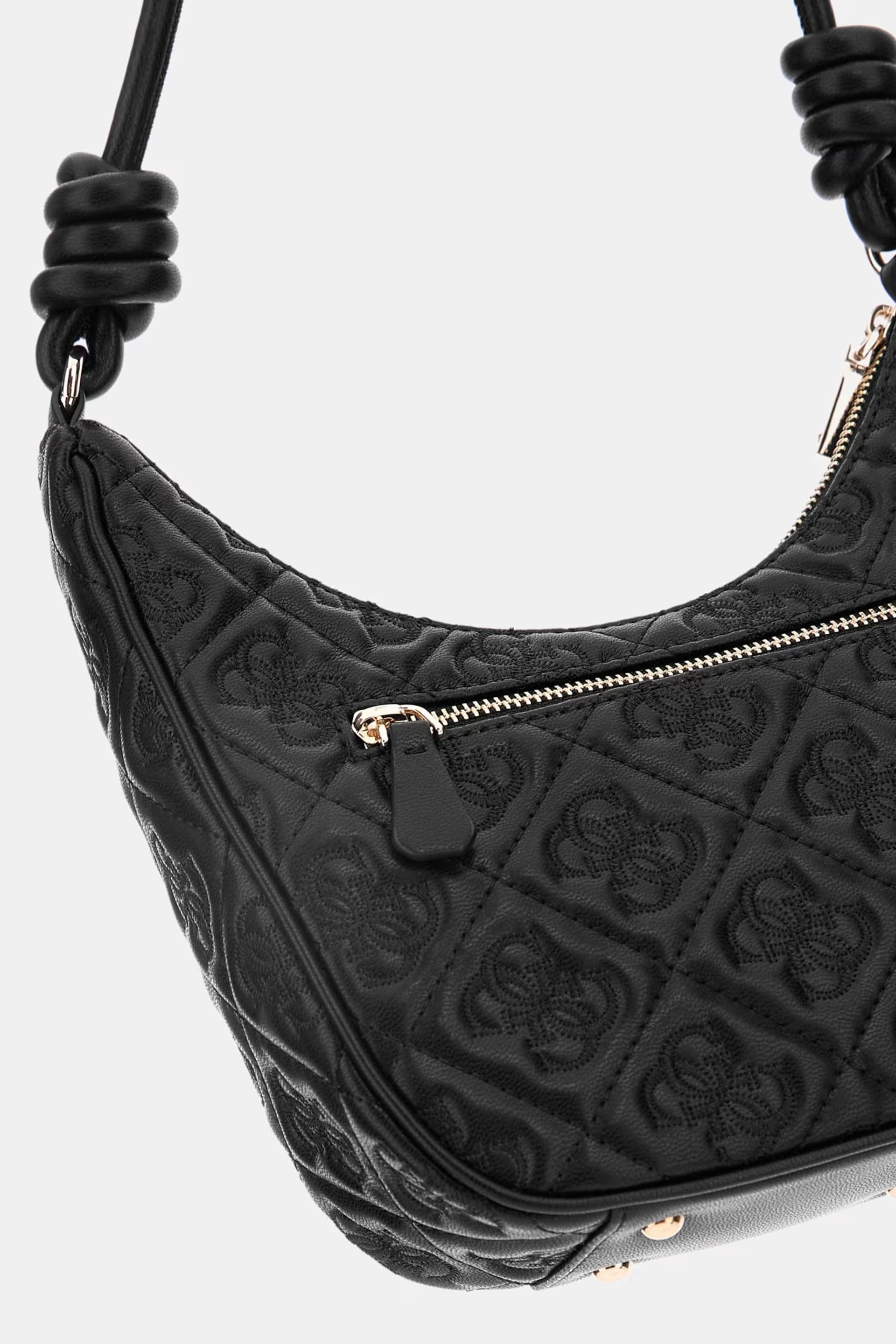 GUESS ADELASIA TOP ZIP SHOULDER BAG BLACK