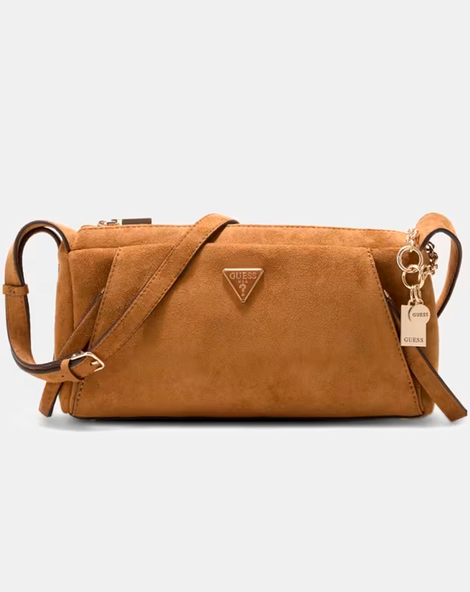 GUESS DEVON MINI CROSSBODY COGNAC