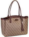 GUESS LINDSEY TOTE LATTE LOGO