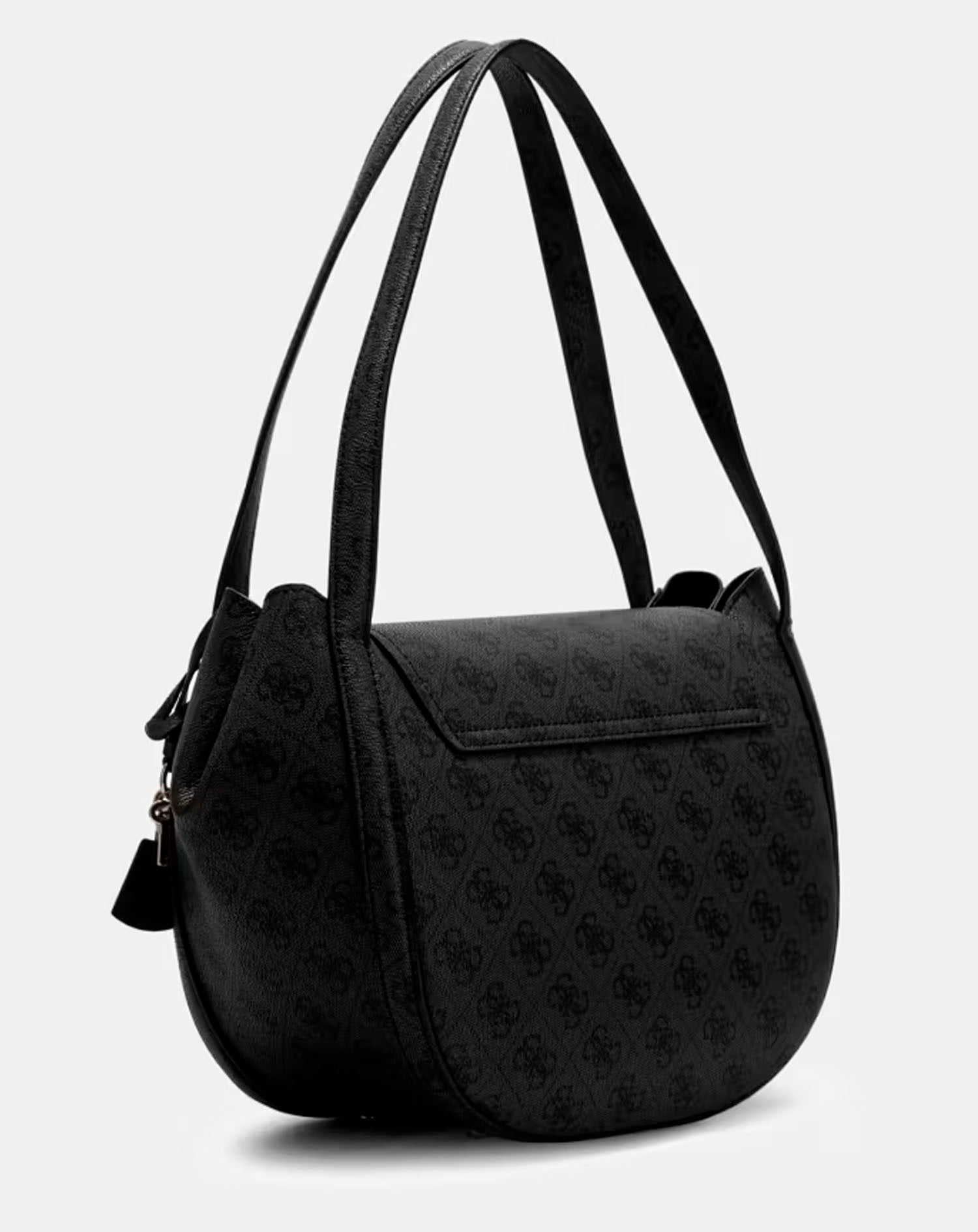 GUESS COLEEN LOGO FLAP SHOULDER BAG COAL LOGO