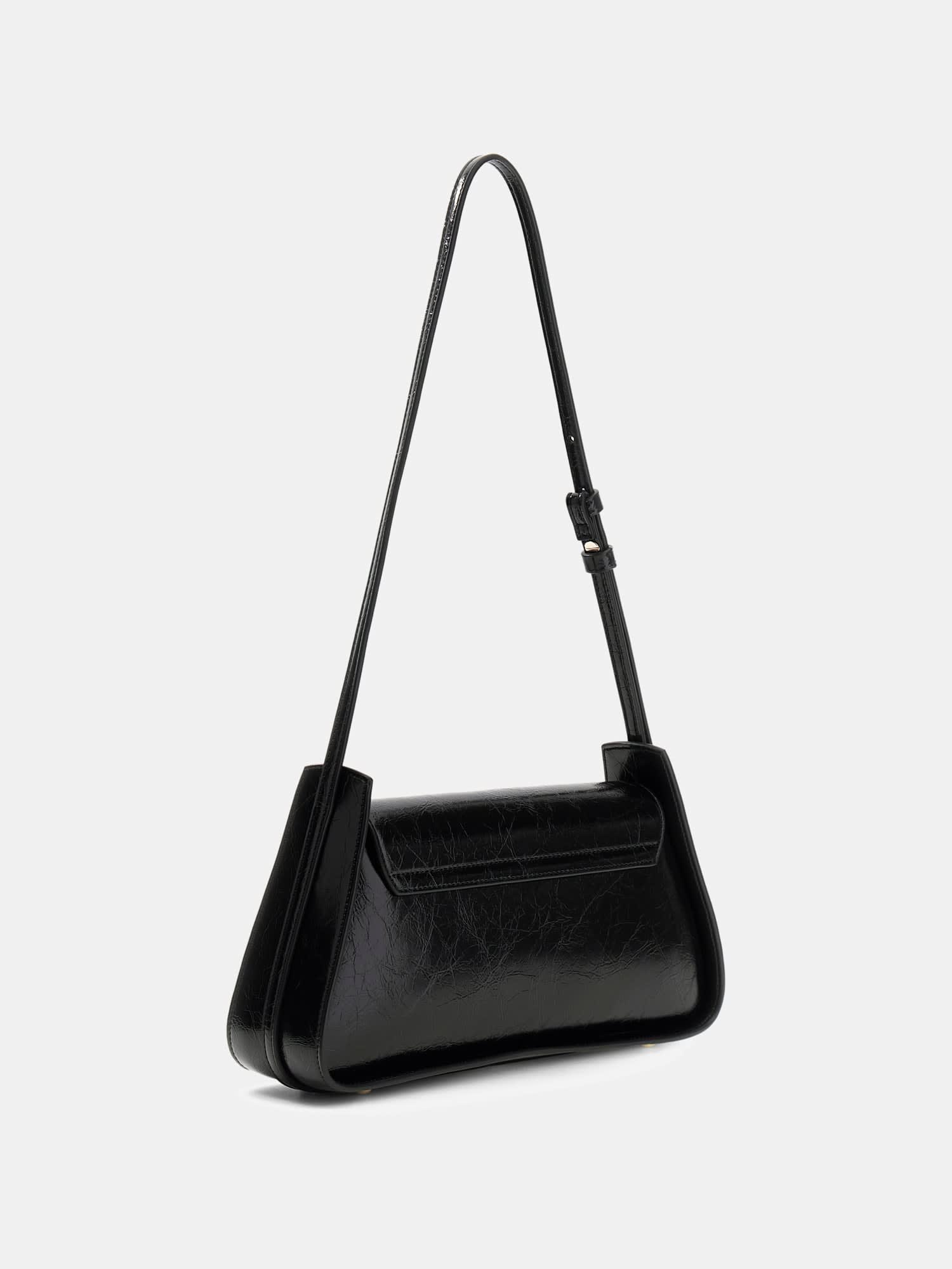 GUESS XENA FLAP SHOULDER BAG BLACK