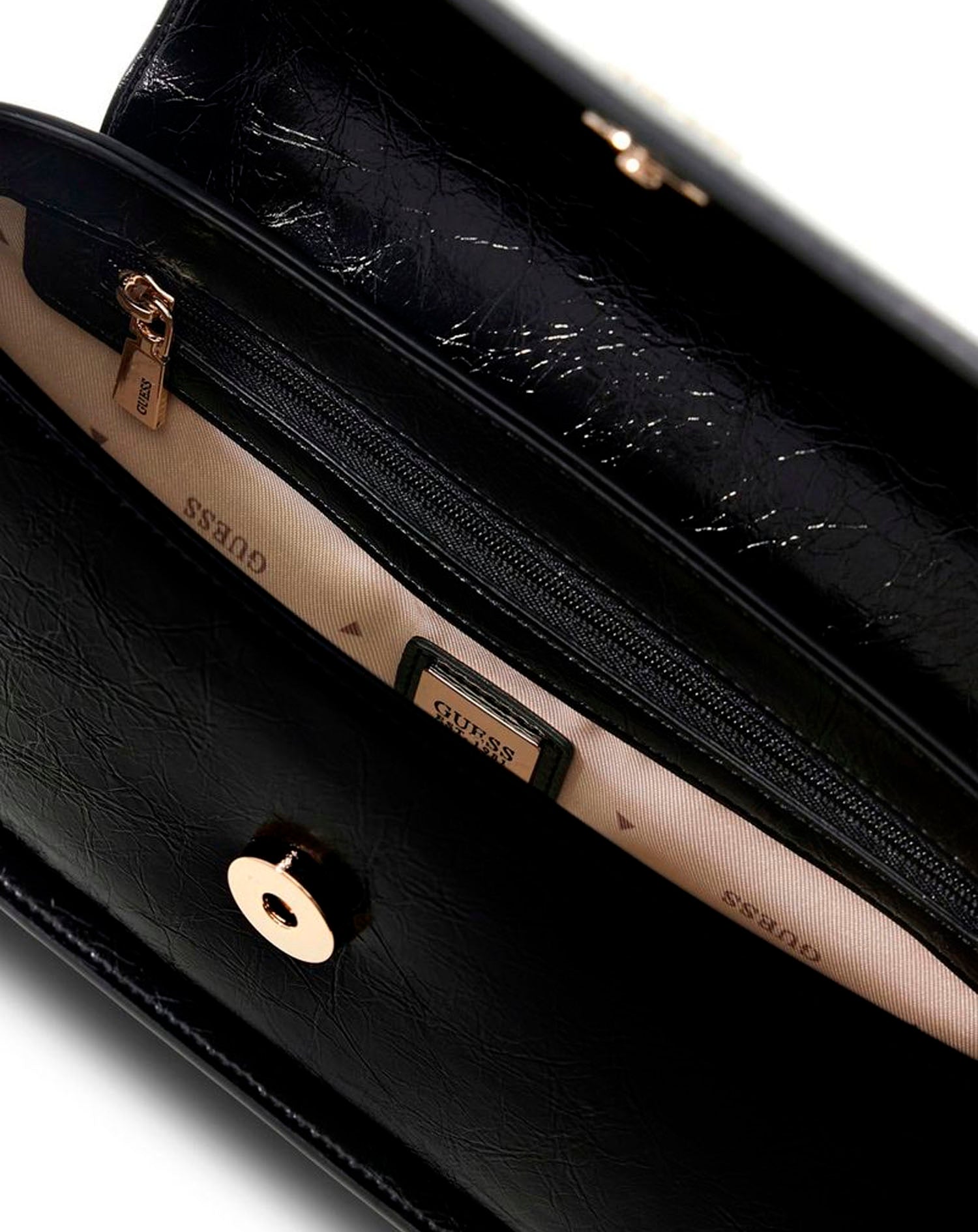 GUESS XENA FLAP SHOULDER BAG BLACK