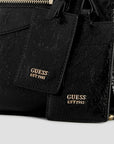 GUESS ANTONIA SMALL SATCHEL BLACK