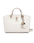 GUESS QUEENSLAND LUXURY SATCHEL WHITE TAUPE HWVG9655060W