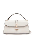 GUESS QUEENSLAND TOP HANDLE FLAP WHITE/TAUPE