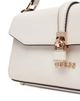 GUESS QUEENSLAND TOP HANDLE FLAP WHITE/TAUPE