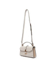 GUESS QUEENSLAND TOP HANDLE FLAP WHITE/TAUPE