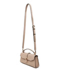 GUESS QUEENSLAND TOP HANDLE FLAP WHITE TAUPE