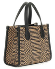 GUESS SILVANA 2 COMP MINI TOTE NATURAL BLACK