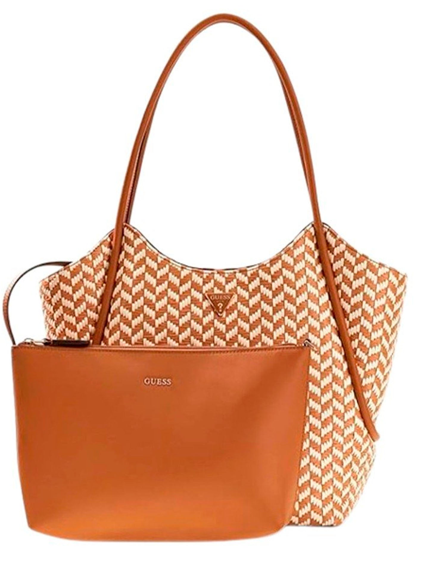 GUESS CAMDEN SHOULDER BAG CAMEL GREY MULTI