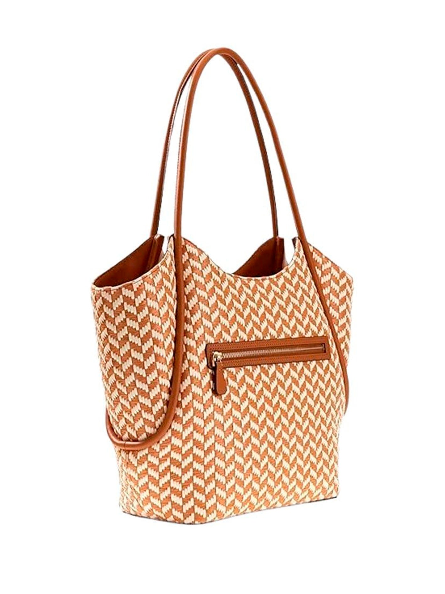 GUESS CAMDEN SHOULDER BAG CAMEL GREY MULTI