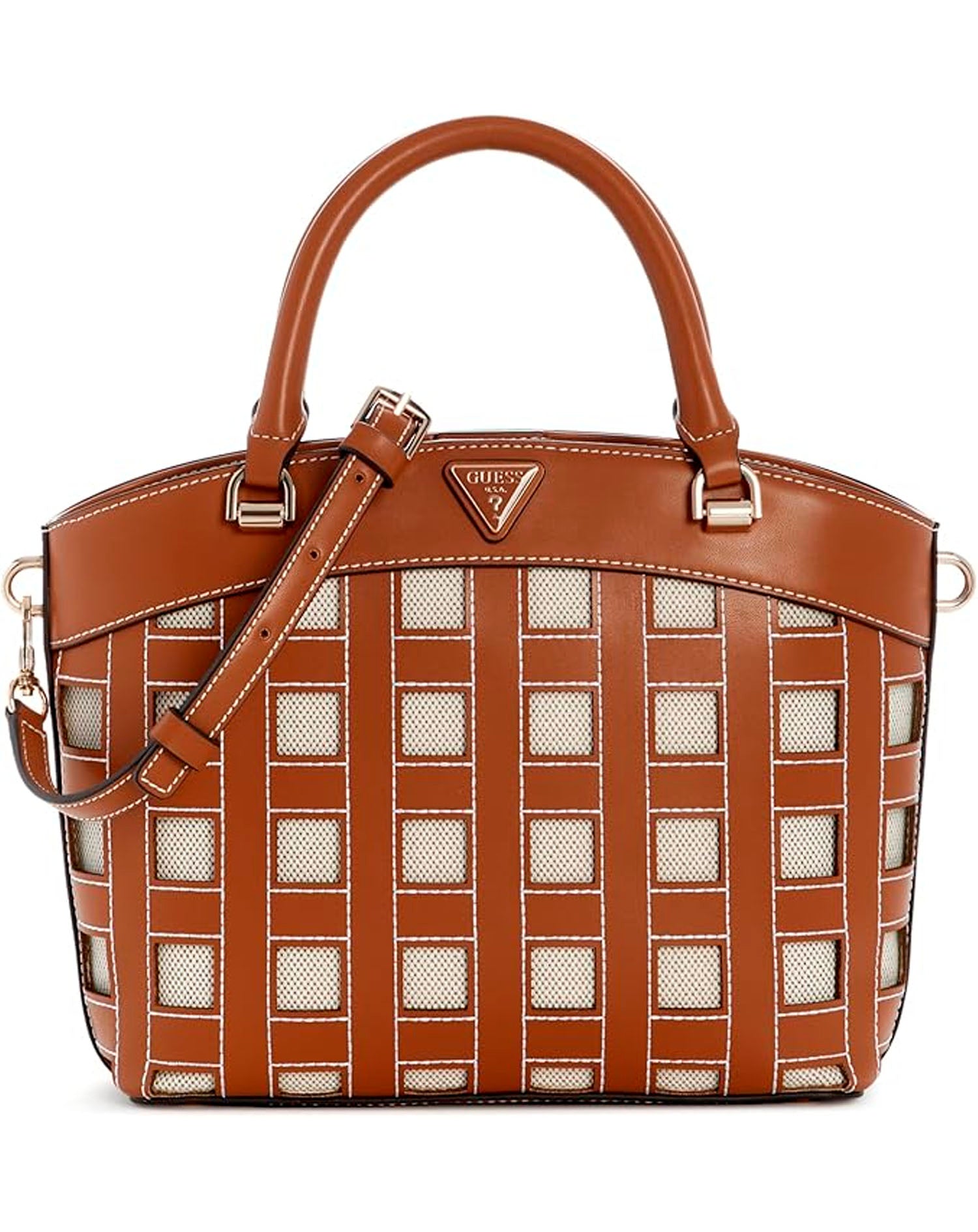 GUESS FRANKIE GIRLFRIEND SATCHEL CARAMEL