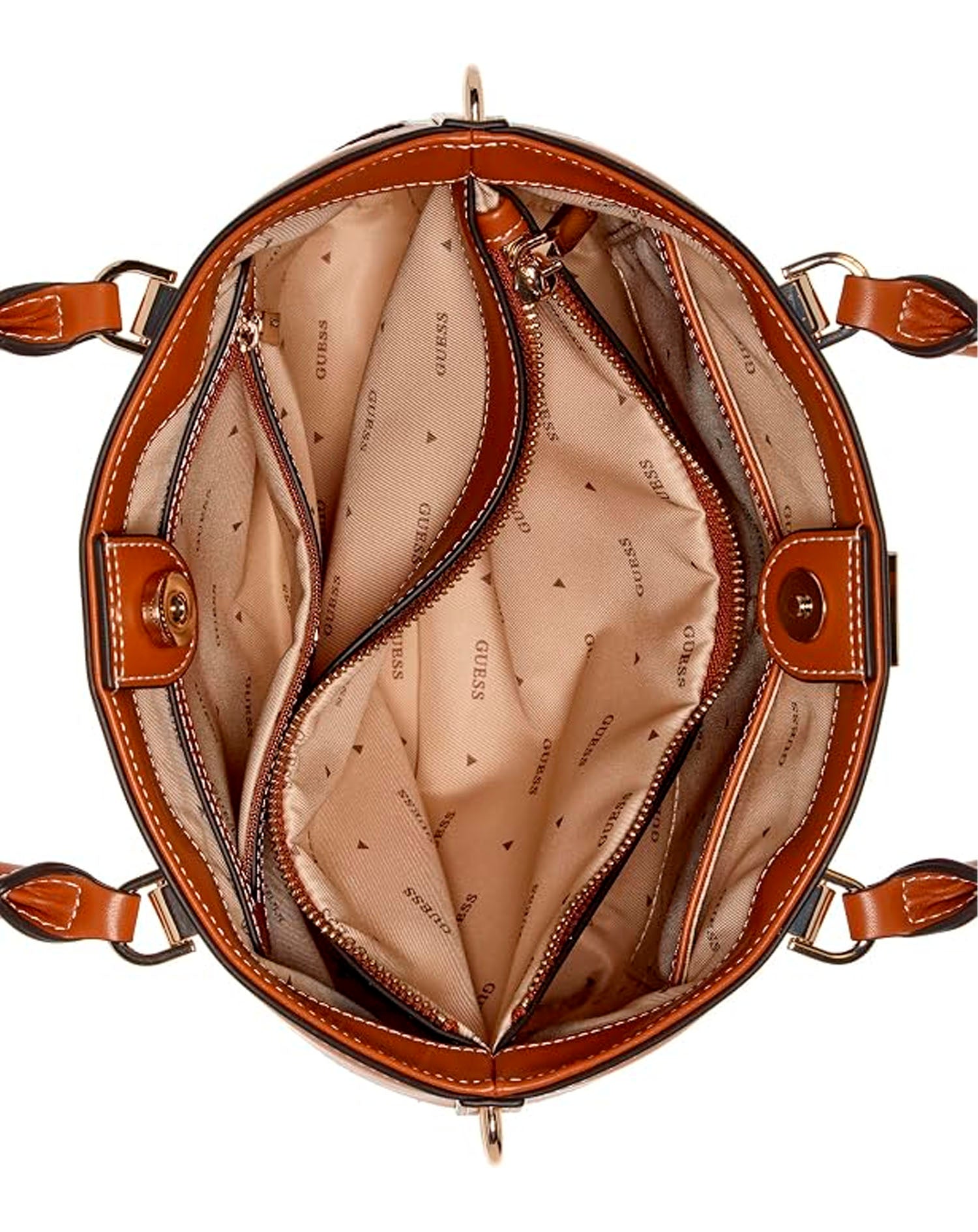 GUESS FRANKIE GIRLFRIEND SATCHEL CARAMEL