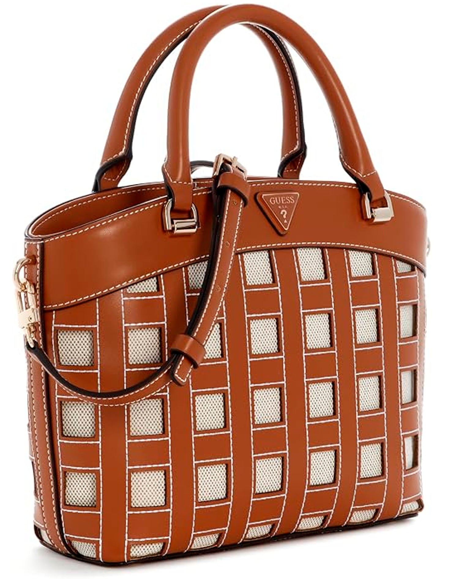 GUESS FRANKIE GIRLFRIEND SATCHEL CARAMEL