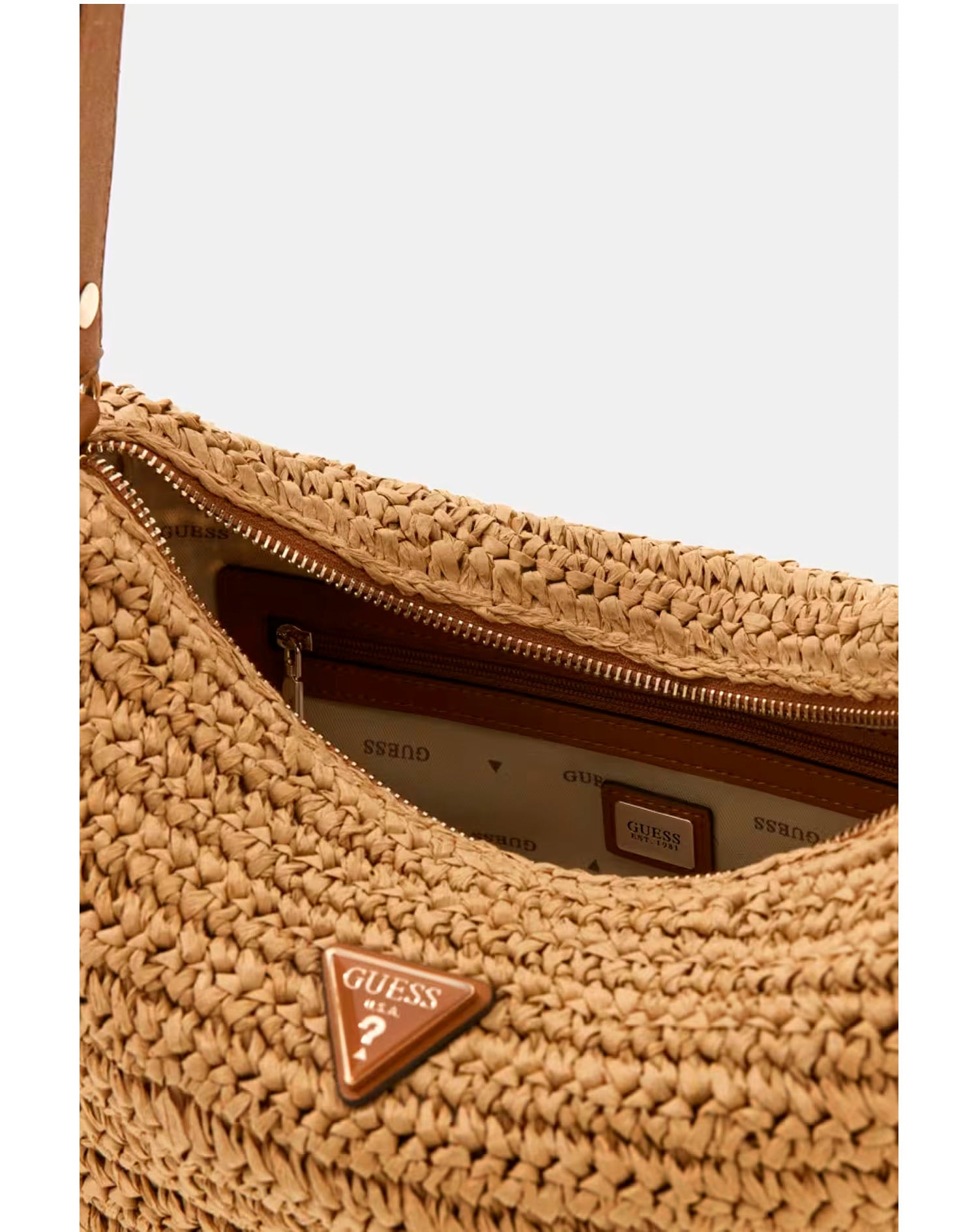 GUESS CAMDEN SHOULDER BAG NATURAL CAMEL