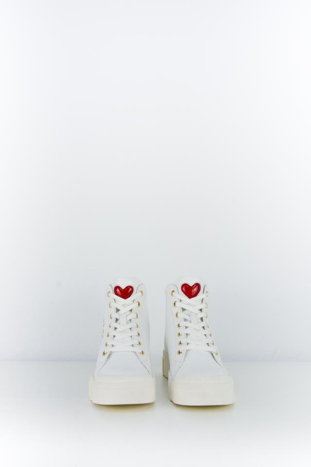 LOVE MOSCHINO BOTÍN CORDONES BLANCO