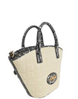 LOVE MOSCHINO BOLSO DE RAFIA FANTASIA NEGRO