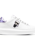 KARL LAGERFELD KAPRI IKONIC LO LACE WHITE LEATHER