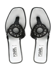 KARL LAGERFELD SKOOT RING LOGO TOE POST BLACK