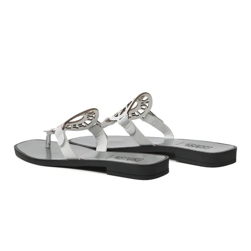 KARL LAGERFELD SKOOT RING LOGO TOE POST WHITE