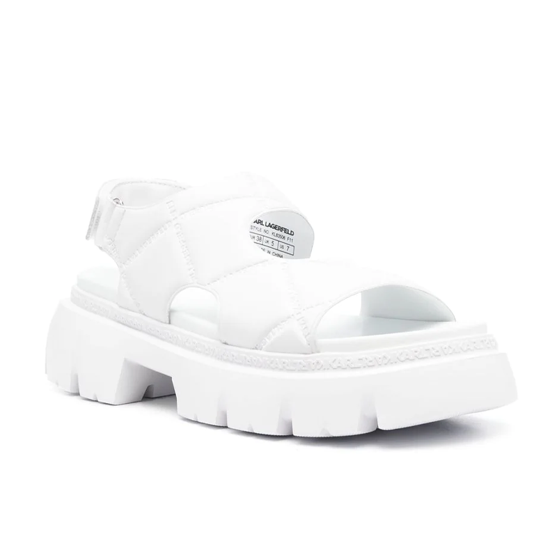 KARL LAGERFELD TREKKA QUILTED K-KROSS SANDAL WHITE