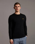 LYLE & SCOTT CREW NECK COTTON MERINO JUMPER BLACK