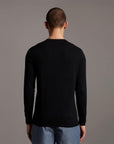 LYLE & SCOTT CREW NECK COTTON MERINO JUMPER BLACK